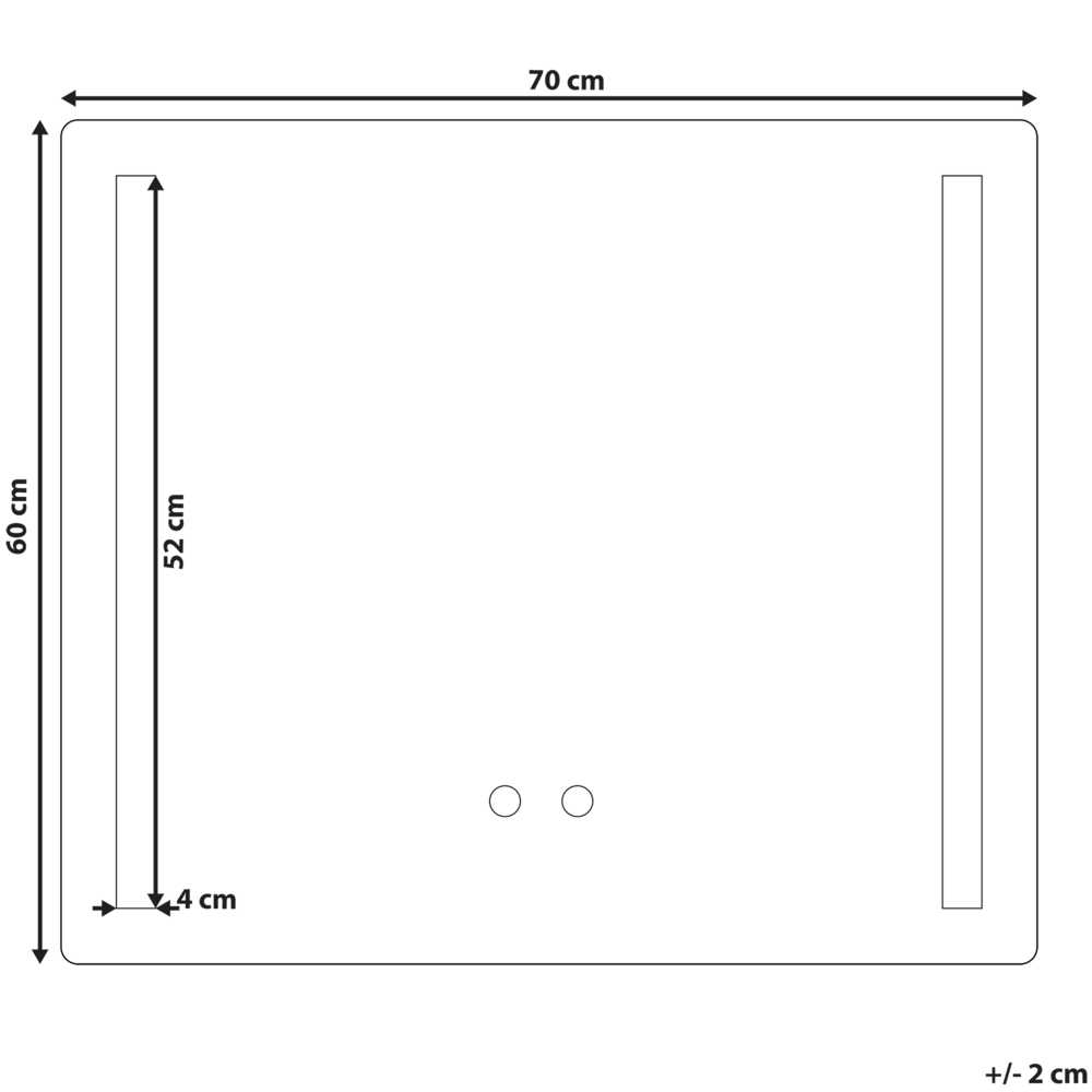 Beliani Vonios veidrodis su LED apšvietimu LIRAC 70 cm 60 cm sidabrinis