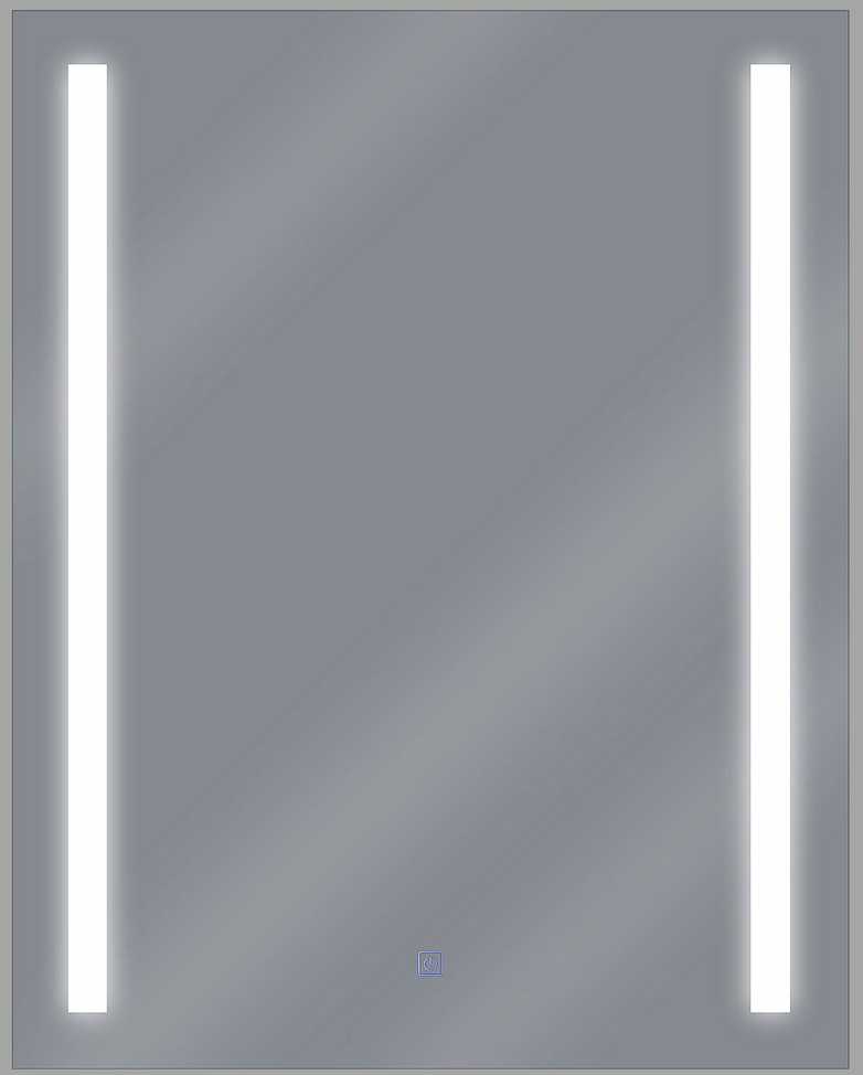 Beliani Vonios kambario veidrodis su LED apšvietimu MARTINET 60 cm 80 cm, sidabrinis