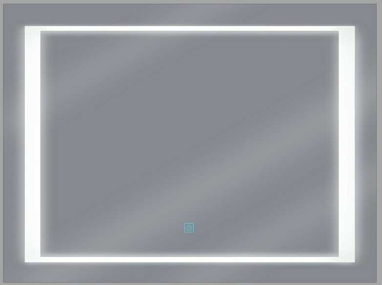 Beliani LED vonios veidrodis EYRE 80 cm 60 cm sidabrinės spalvos