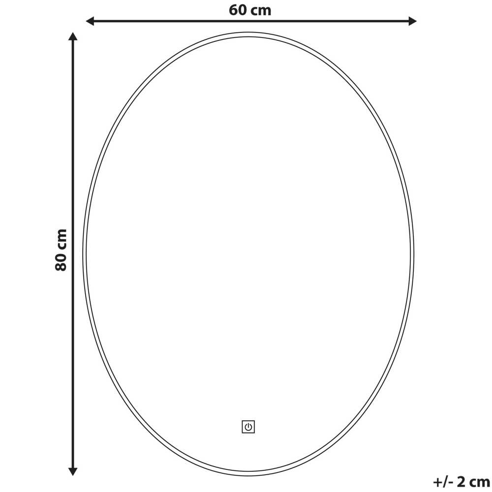 Beliani Vonios veidrodis su LED apšvietimu MAZILLE 60 cm 80 cm, sidabrinės spalvos