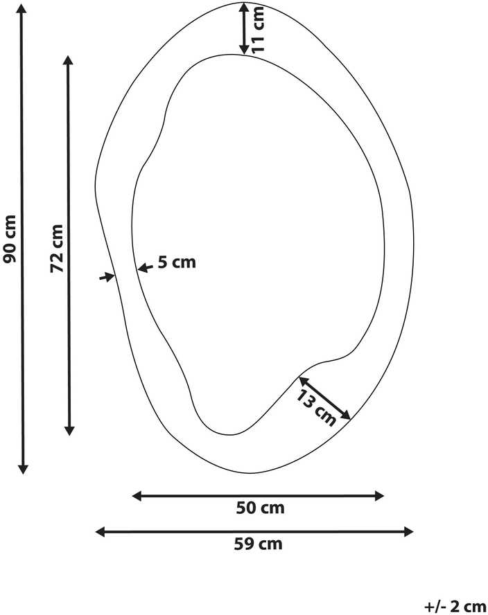 Beliani Sieninis veidrodis LENAX 59 cm 90 cm Alyvuoginis veliūras