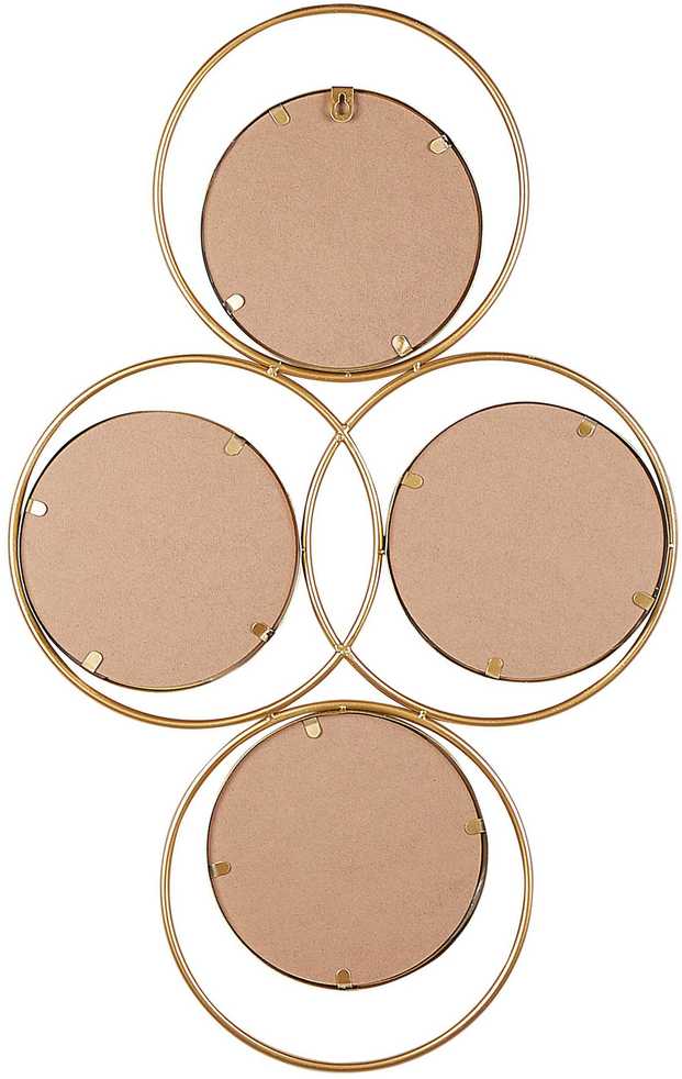 Beliani Sieninis veidrodis LESCAR 50 cm 80 cm metalinis auksinis