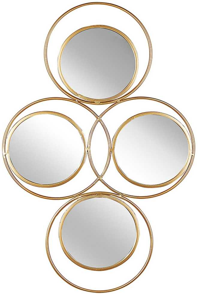 Beliani Sieninis veidrodis LESCAR 50 cm 80 cm metalinis auksinis