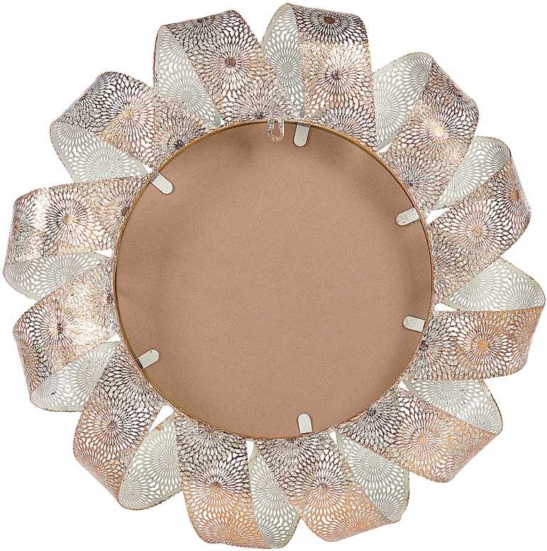 Beliani Sieninis veidrodis MANGALORE 54 cm metalinis baltas