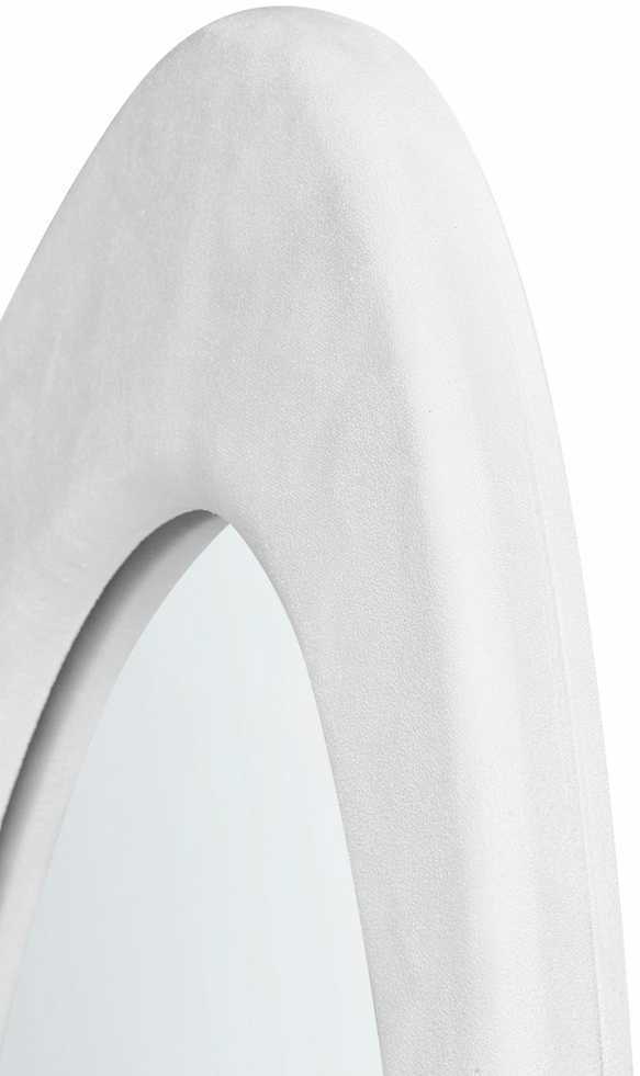 Beliani Sieninis veidrodis MASSAY 53 cm 90 cm veliūrinis baltas