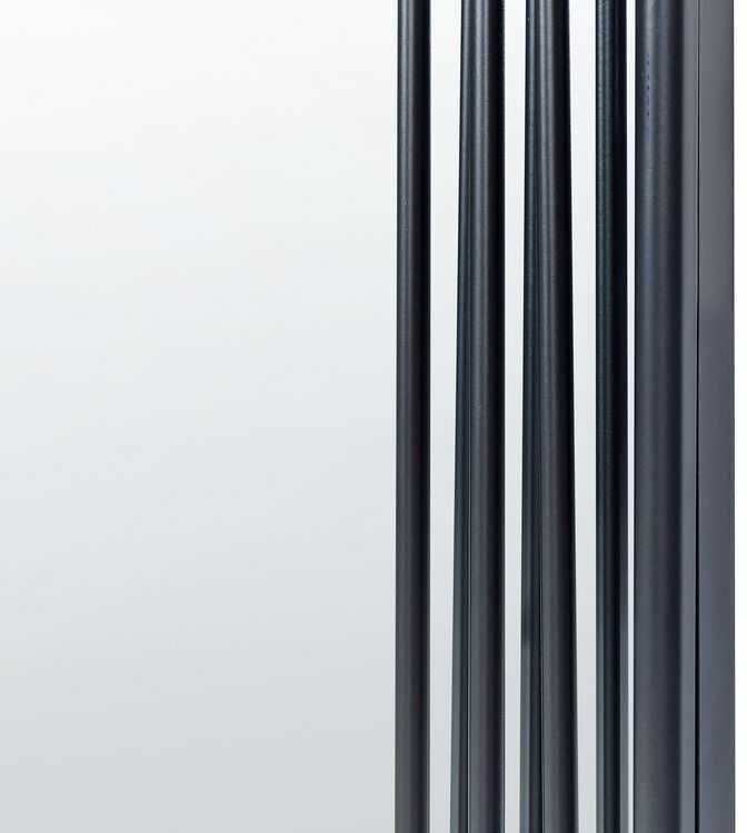 Beliani Sieninis veidrodis AJAIN 45 cm 146 cm metalinis juodas