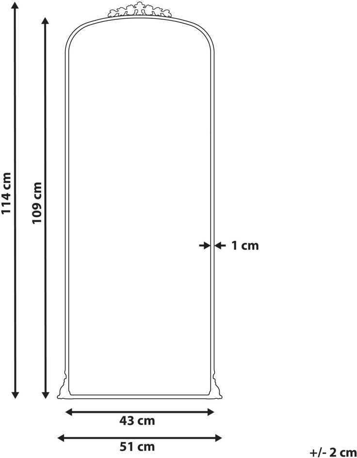 Beliani Sieninis veidrodis LIVRY 51 cm 114 cm metalinis auksinis