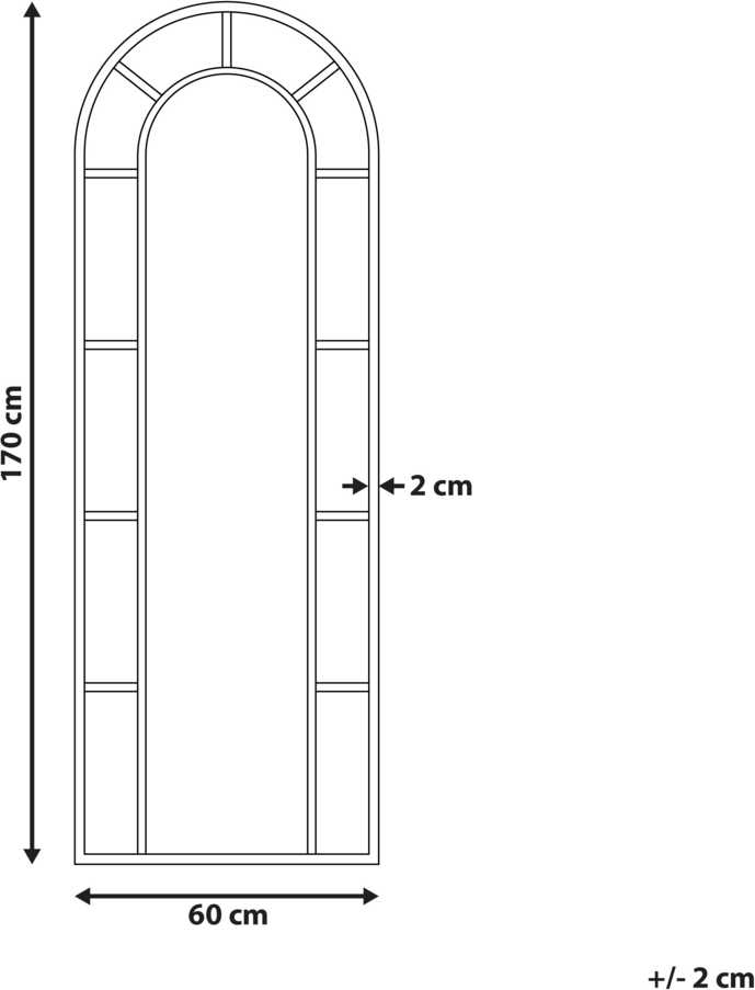 Beliani Sieninis veidrodis CROSSES 60 cm 170 cm metalinis auksinis