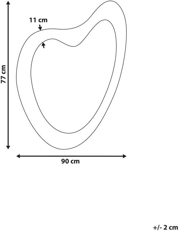 Beliani Sieninis veidrodis NEURE 90 cm 77 cm kėnio mediena natūralus