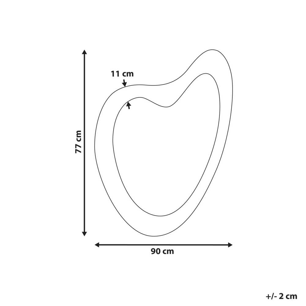 Beliani Sieninis veidrodis NEURE 90 cm 77 cm kėnio mediena natūralus