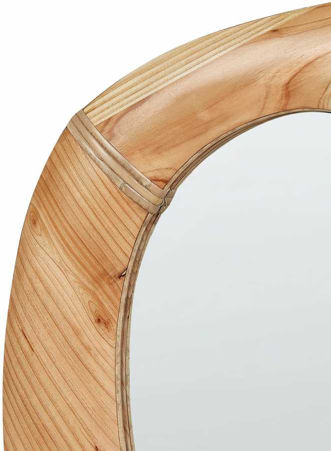 Beliani Sieninis veidrodis NEURE 90 cm 77 cm kėnio mediena natūralus