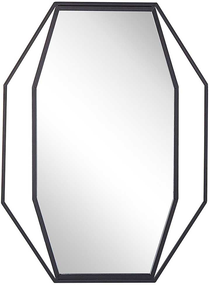 Beliani Sieninis veidrodis NIRE 60 cm 80 cm metalinis grafito spalvos