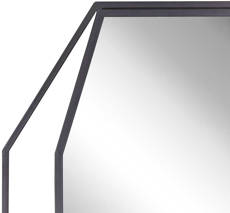 Beliani Sieninis veidrodis NIRE 60 cm 80 cm metalinis grafito spalvos