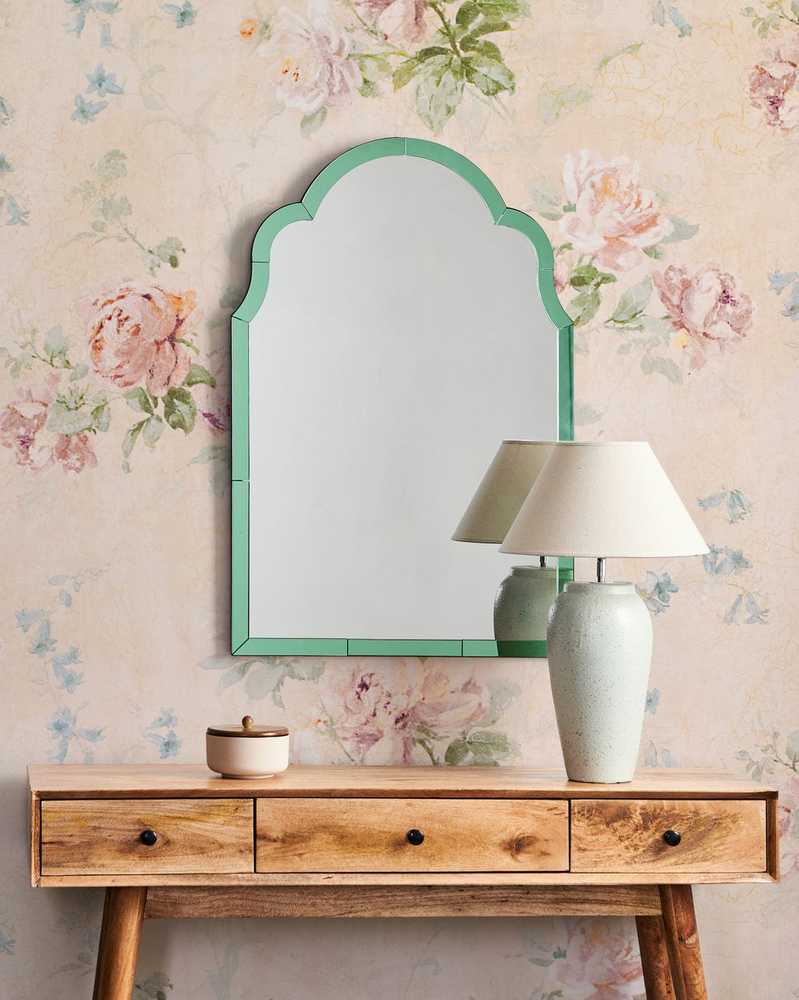 Beliani Sieninis veidrodis NORVILLE, 60 × 90 cm, žalias