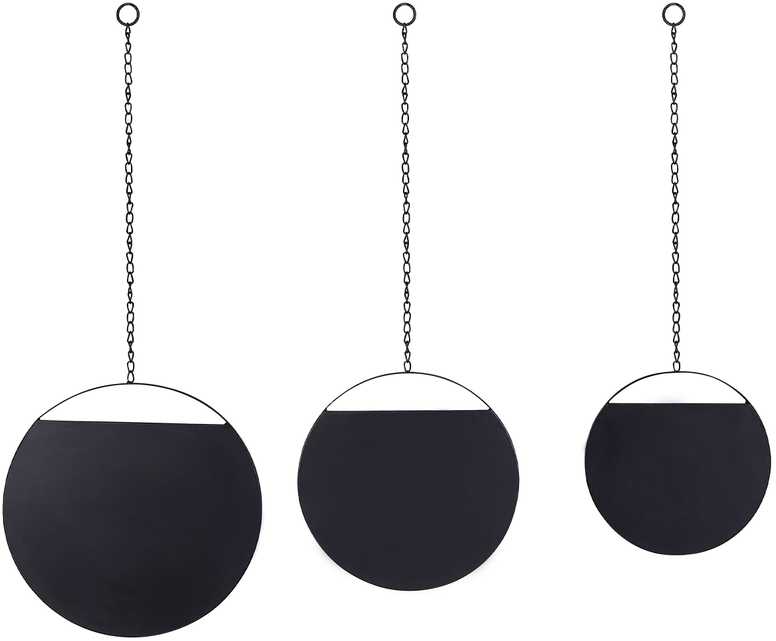 Beliani Sieninis veidrodis ODOS 33/29/24 cm 80/75/69 cm metalinis, juodas