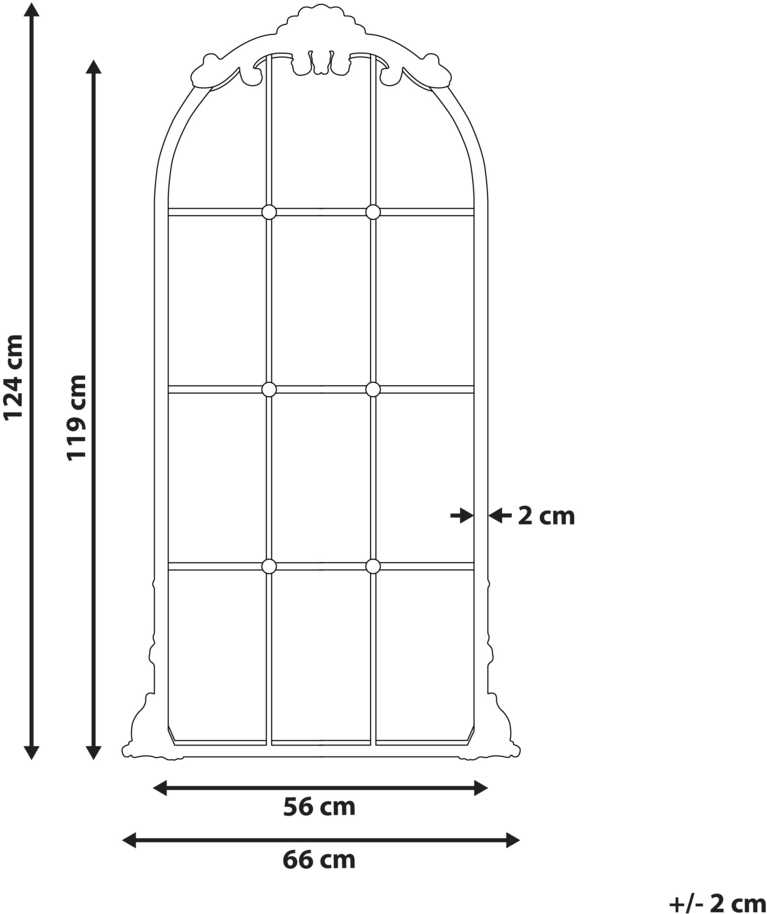 Beliani Sieninis veidrodis NOIDAN 66 cm 124 cm metalinis auksinis