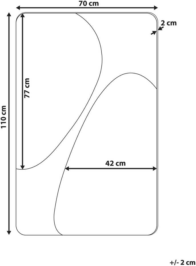 Beliani Sieninis veidrodis ORMES 70 cm 110 cm pilkas