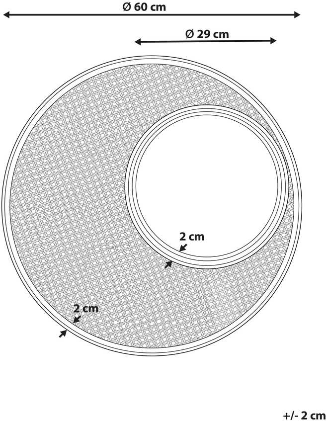 Beliani Sieninis veidrodis PALAU 60 cm rotango spalvos