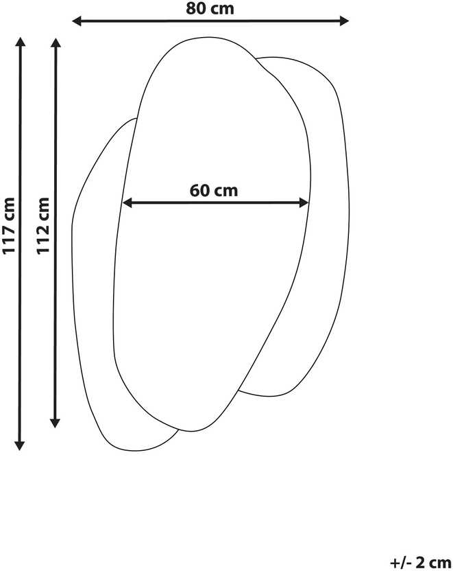 Beliani Sieninis veidrodis PANNES 80 cm 117 cm