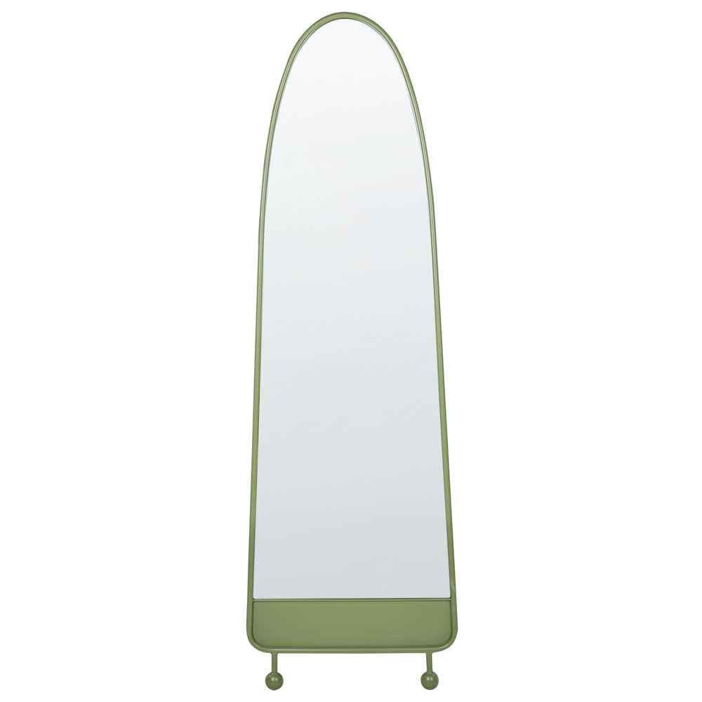 Beliani Sieninis veidrodis PARNAY 45 cm 146 cm Metallinis Alyvuogių spalvos