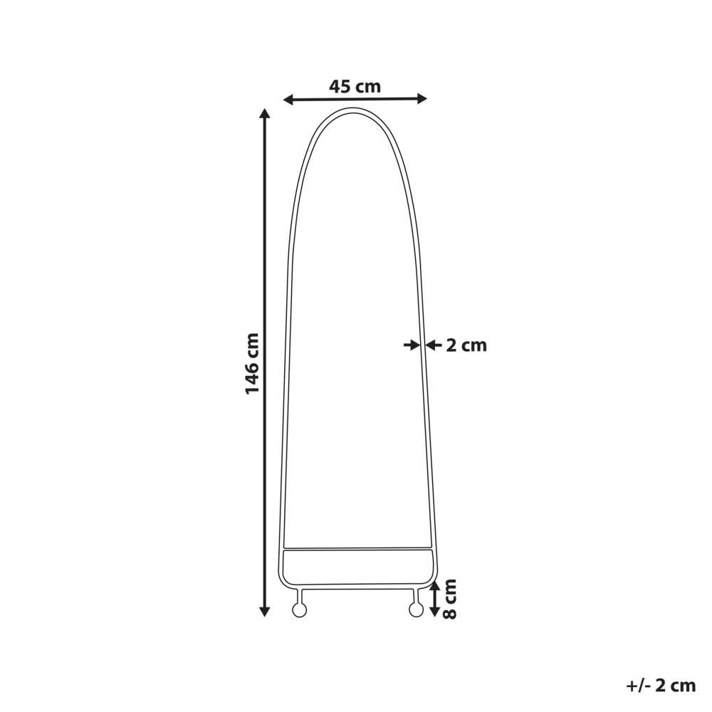 Beliani Sieninis veidrodis PARNAY 45 cm 146 cm Metallinis Alyvuogių spalvos