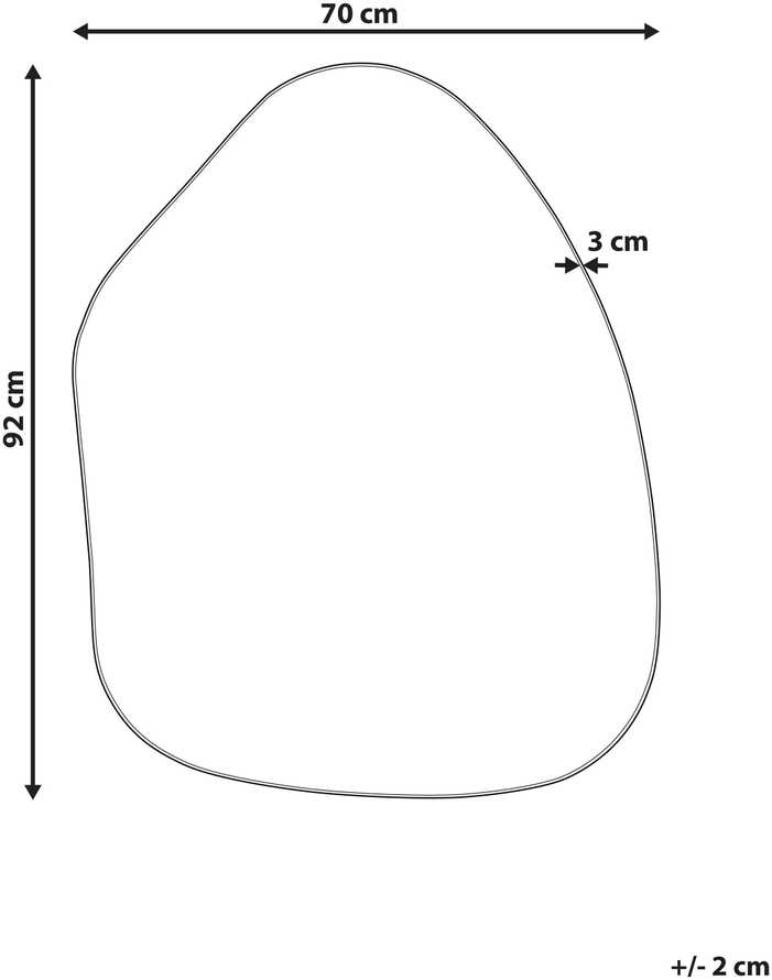 Beliani Sieninis veidrodis PUTEAUX 70 cm 92 cm metalinis auksinis