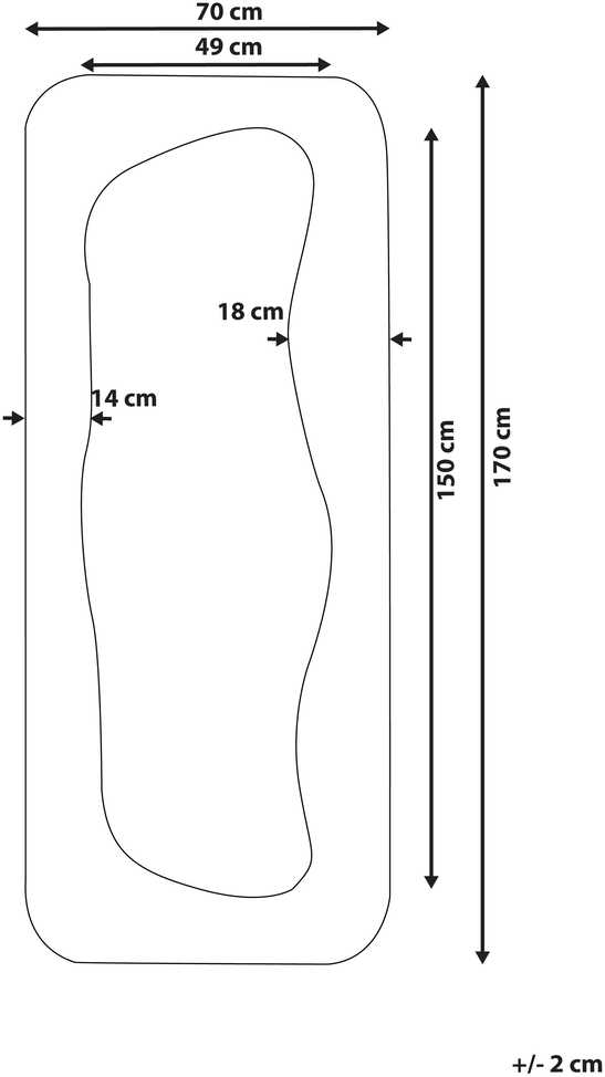Beliani Sieninis veidrodis QUIMPER 70 × 170 cm, balkšvas