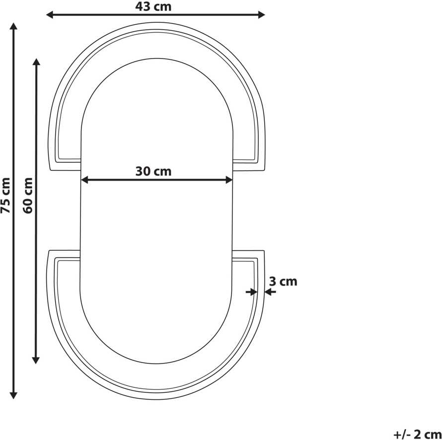 Beliani Sieninis veidrodis STAINS 43 cm 75 cm iš technorattano natūralios spalvos