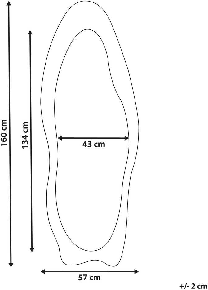 Beliani Sieninis veidrodis REIGNY 57 cm 160 cm, veliūrinis, baltas