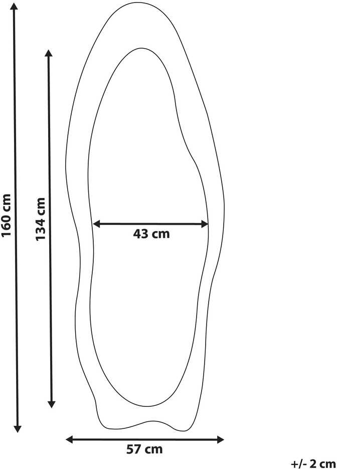 Beliani Sieninis veidrodis REIGNY 57 cm 160 cm, alyvuogių spalvos veliūras