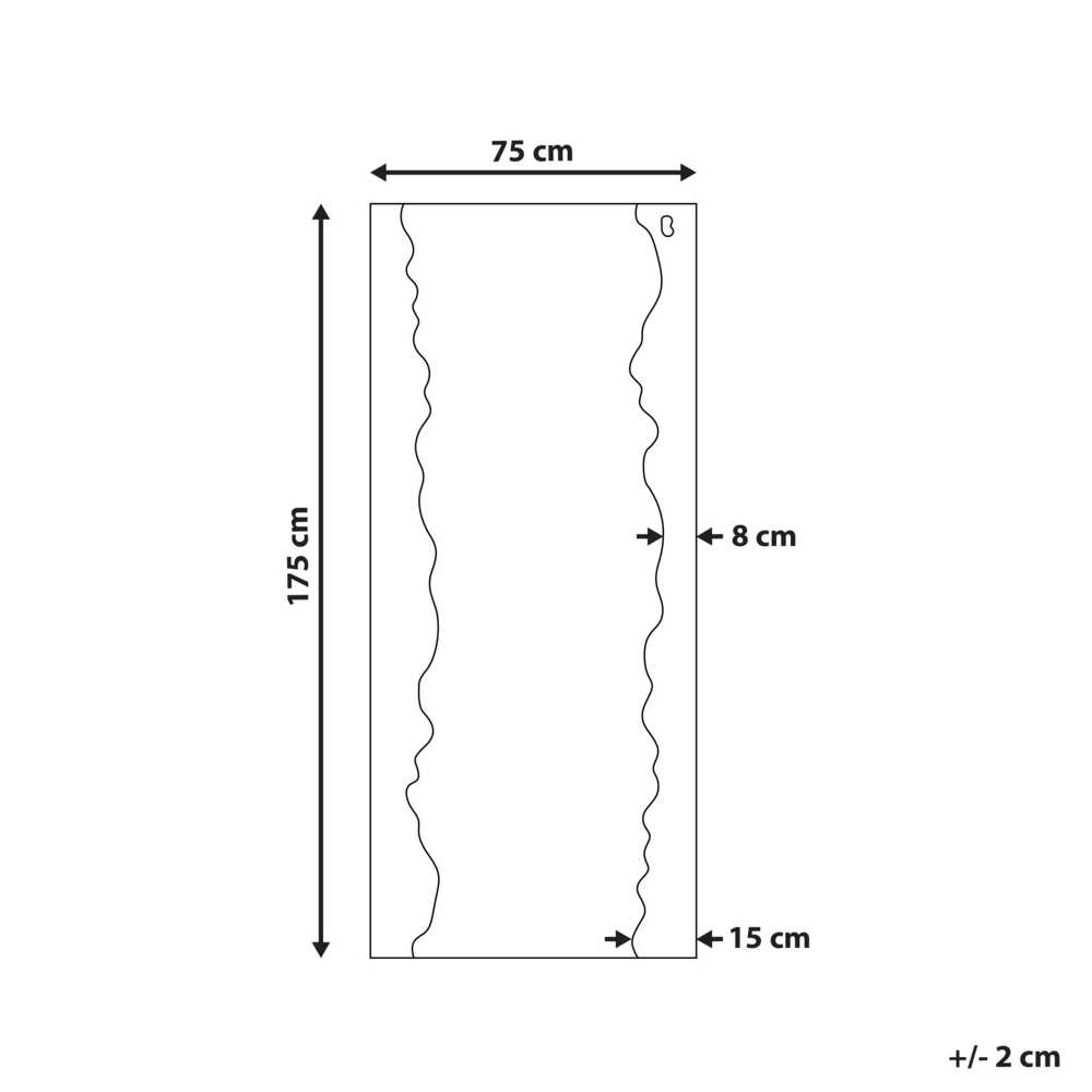 Beliani Sieninis veidrodis SAULLCET 75 cm 175 cm paulownijos mediena, juodas