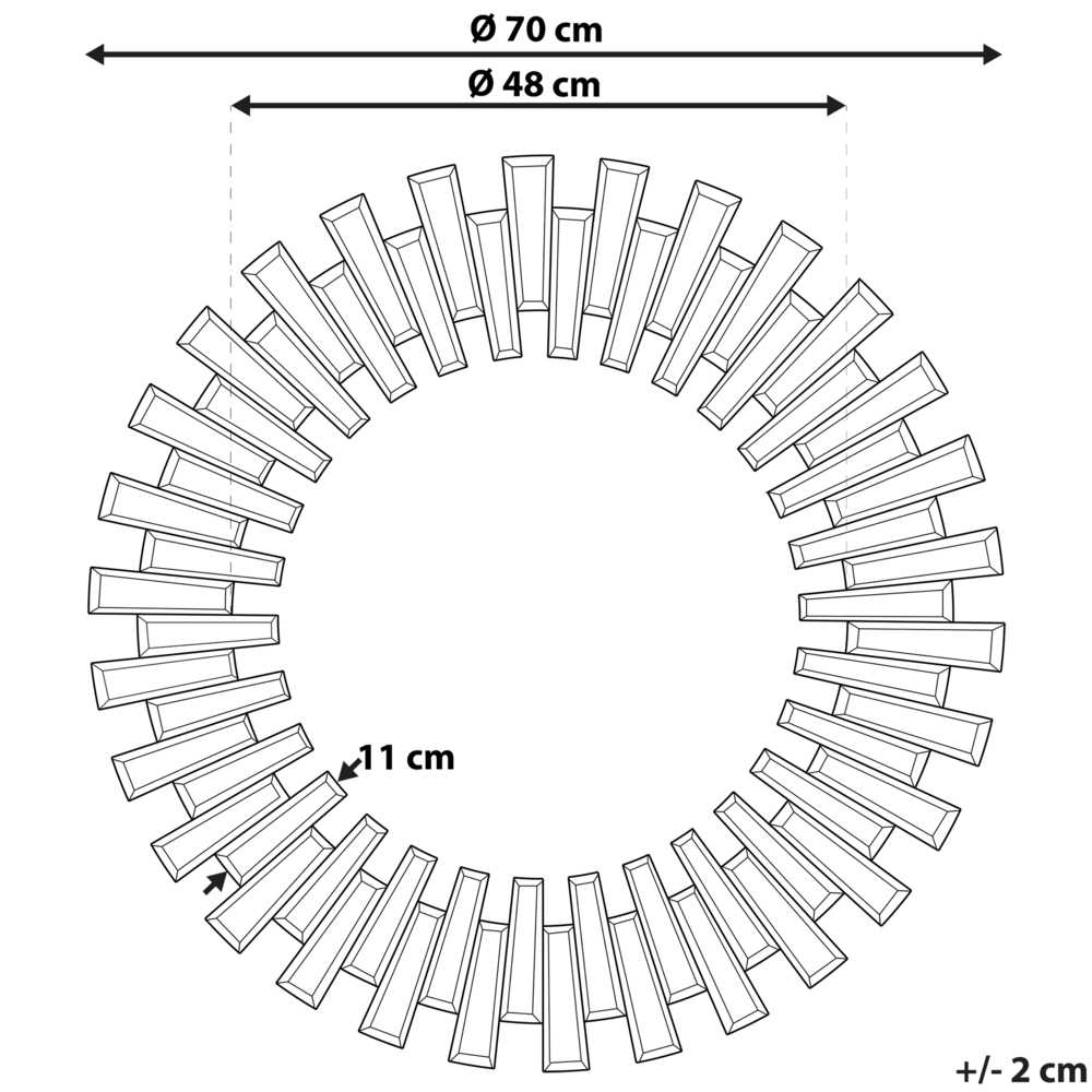 Beliani Sieninis veidrodis CHOLET 70 cm 70 cm sidabrinis
