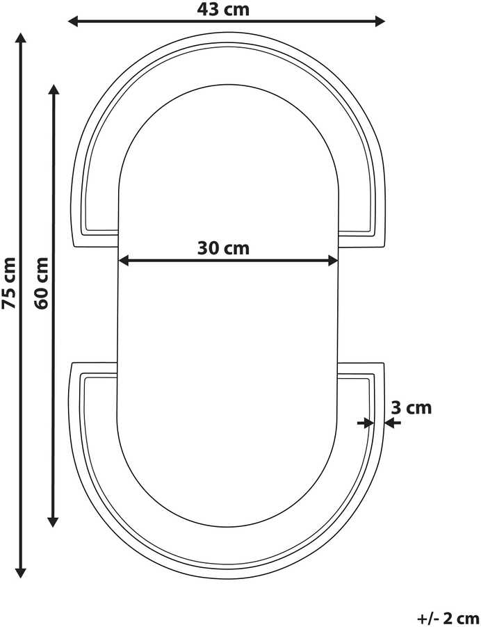 Beliani Sieninis veidrodis STAINS 43 cm 75 cm iš technorattano natūralios spalvos