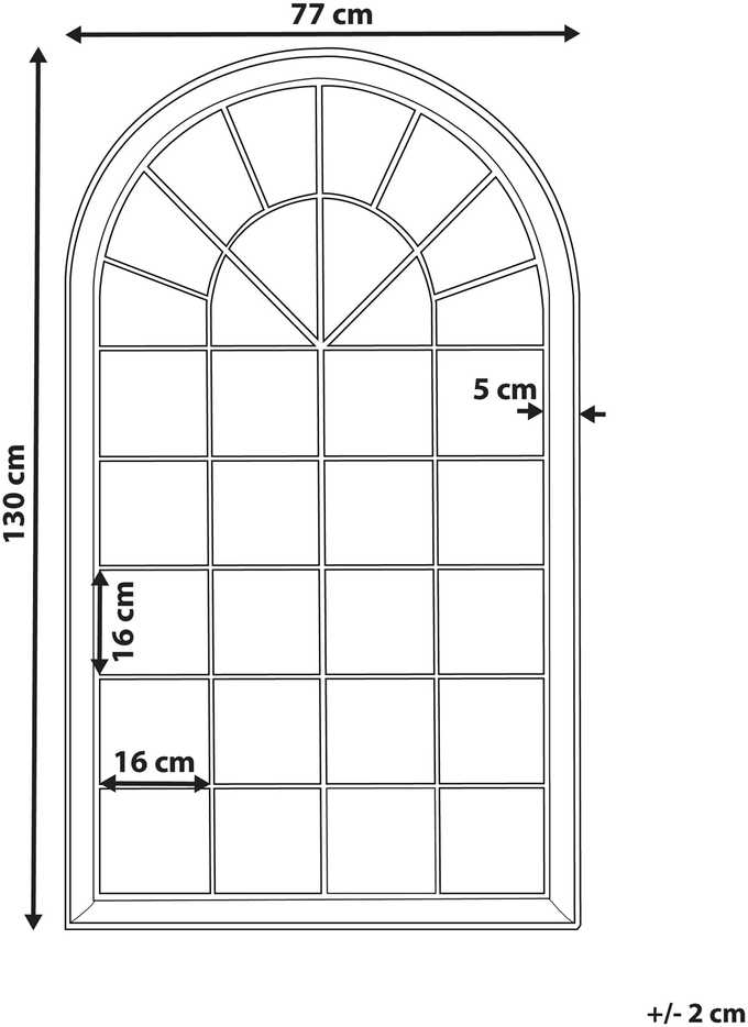 Beliani Sieninis veidrodis TREVOL 77 cm 130 cm metalinis juodas