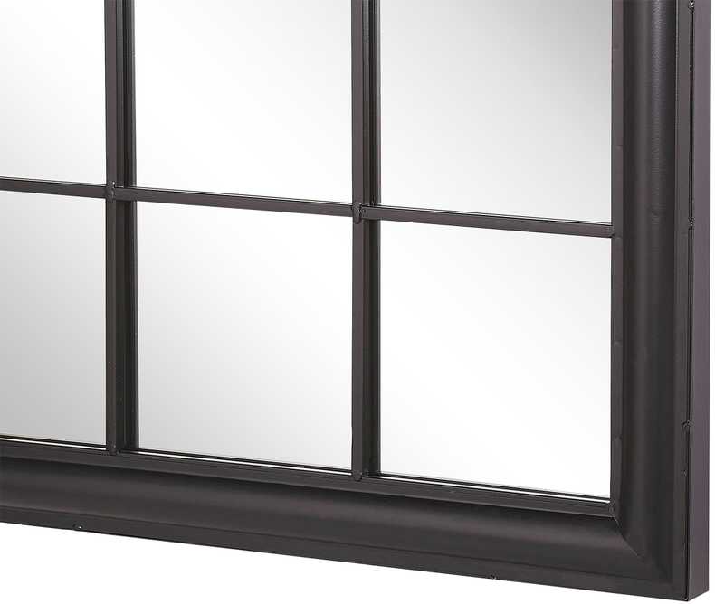 Beliani Sieninis veidrodis TREVOL 77 cm 130 cm metalinis juodas