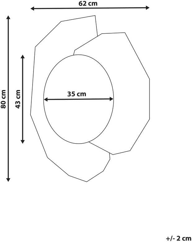 Beliani Sieninis veidrodis TROYON 62 cm 80 cm rausvas auksas