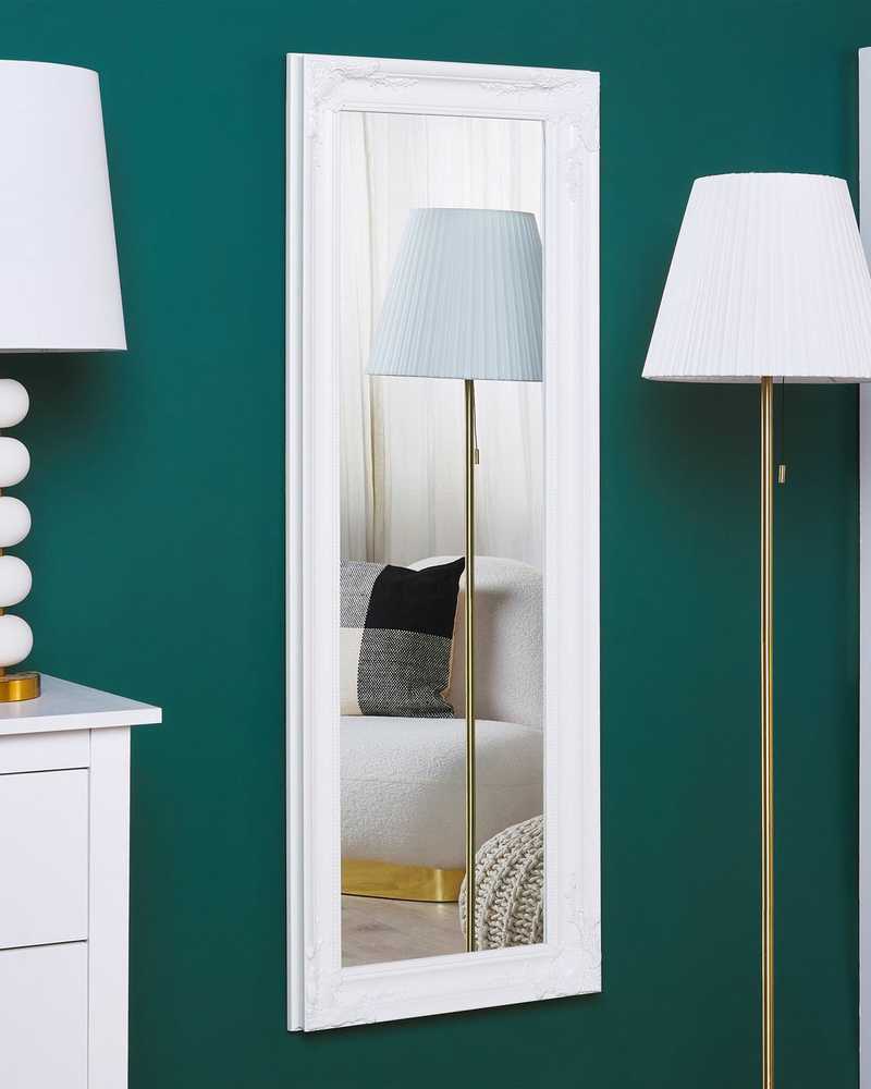 Beliani Sieninis veidrodis VARS 51 cm 141 cm baltas
