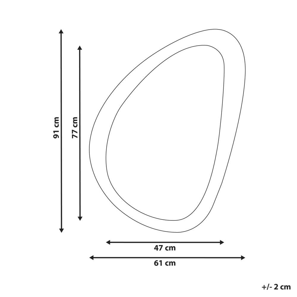 Beliani Sieninis veidrodis VENAS 61 cm 91 cm aksominis garstyčių spalvos