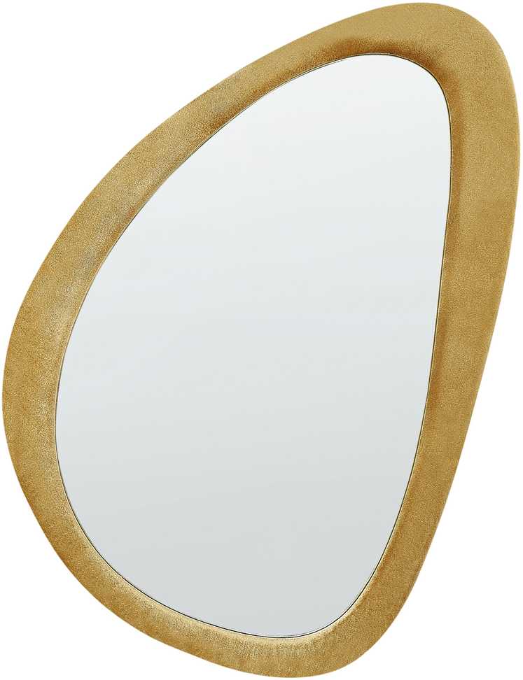 Beliani Sieninis veidrodis VENAS 61 cm 91 cm aksominis garstyčių spalvos