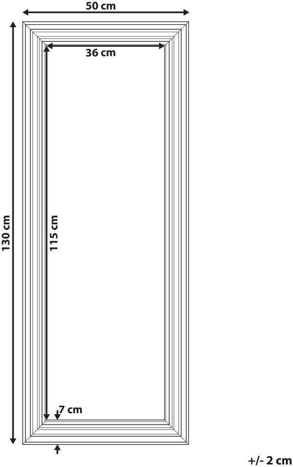 Beliani Sieninis veidrodis VERTOU 50 × 130 cm, smėlio spalvos