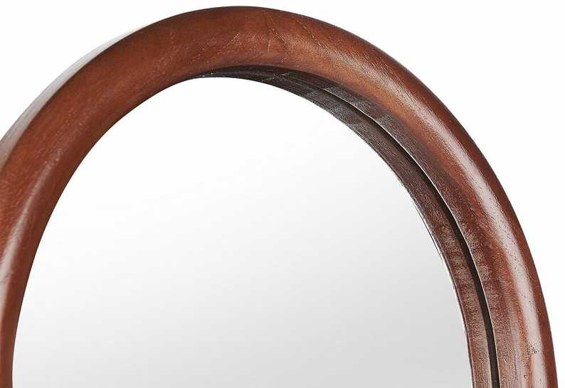 Beliani Pastatomas veidrodis CHELLES 150 cm Paulovnijos mediena tamsiai rudas
