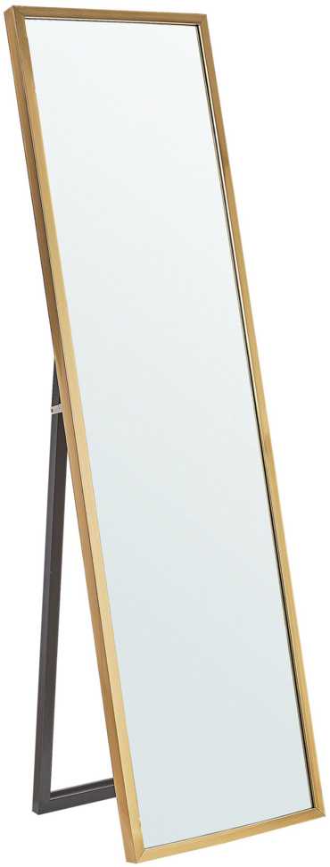 Beliani Pastatomas veidrodis TORCY 140 cm auksinis