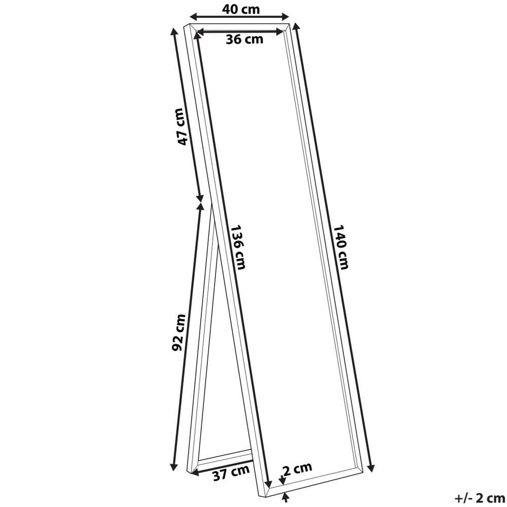 Beliani Pastatomas veidrodis TORCY 140 cm, sidabrinis