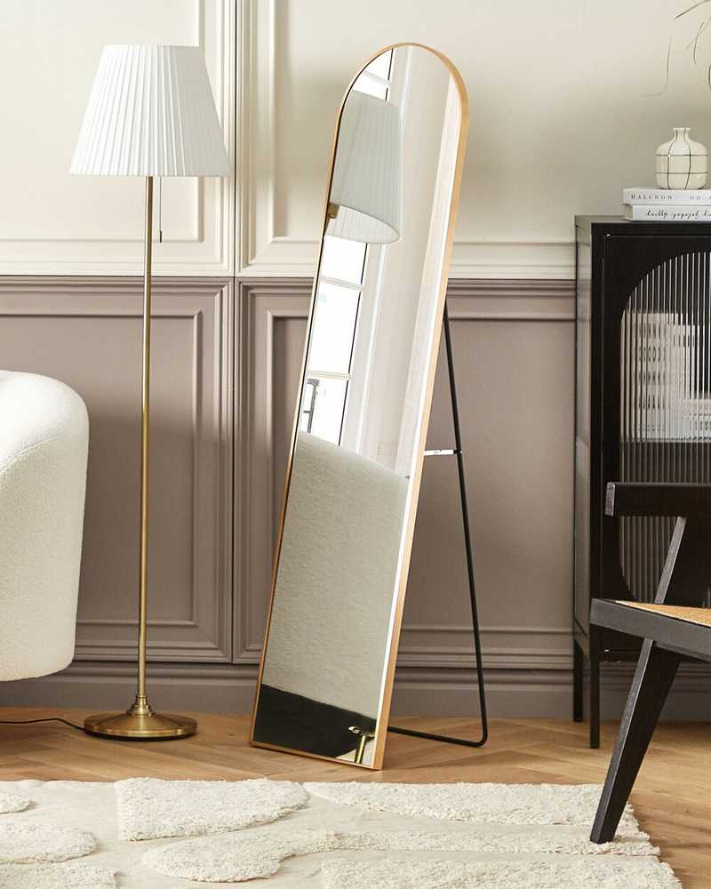 Beliani Pastatomas veidrodis BAGNOLET 150 cm metalinis auksinis