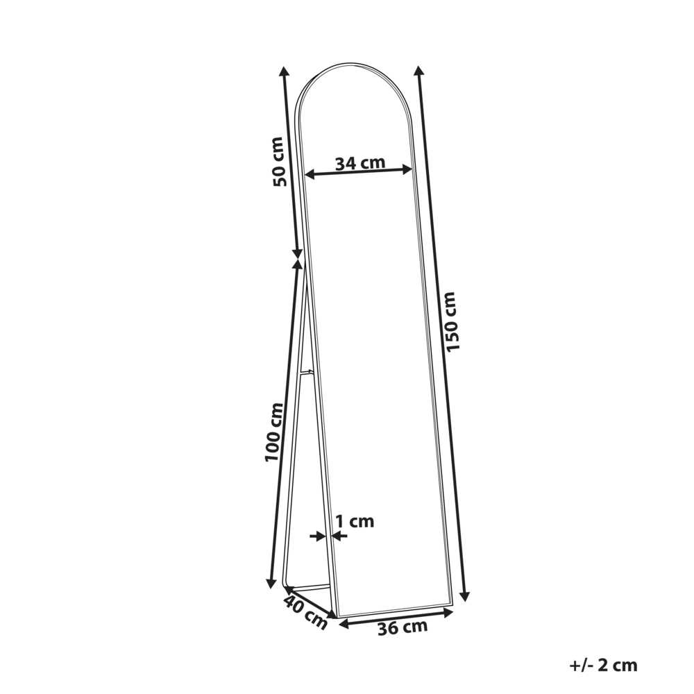 Beliani Pastatomas veidrodis BAGNOLET 150 cm, metalinis, sidabrinis