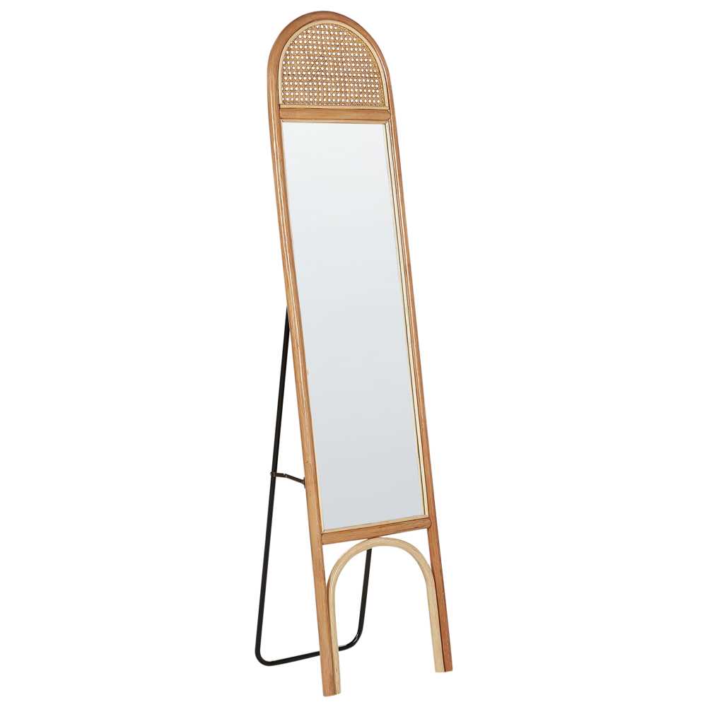 Beliani Pastatomas veidrodis BRUSSEY 170 cm Koriai Natūralus