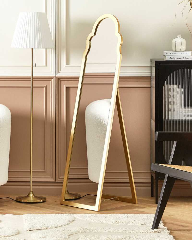 Beliani Pastatomas veidrodis CHATILLON 150 cm auksinis