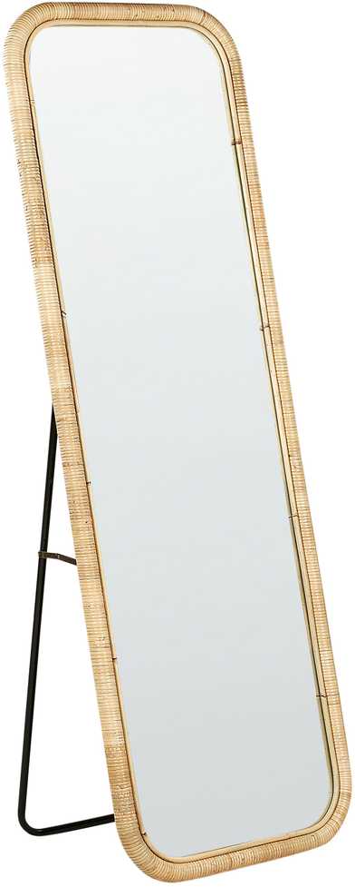 Beliani Pastatomas veidrodis MALANGE 150 cm rotango spalvos
