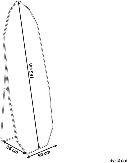 Beliani Pastatomas veidrodis TARTAS 165 cm metalinis auksinis