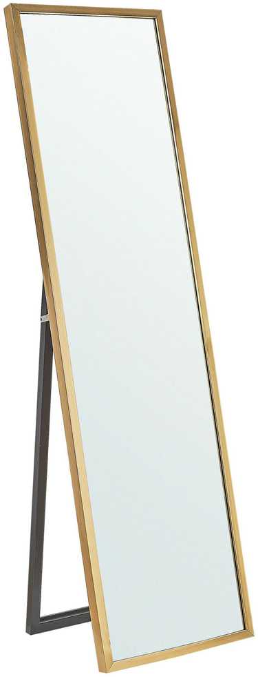 Beliani Pastatomas veidrodis TORCY 140 cm auksinis